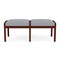 Lesro Lenox Wood 2 Seat Bench Wood Frame, Mahogany, RS Fog Upholstery LW2001 - alternate 1